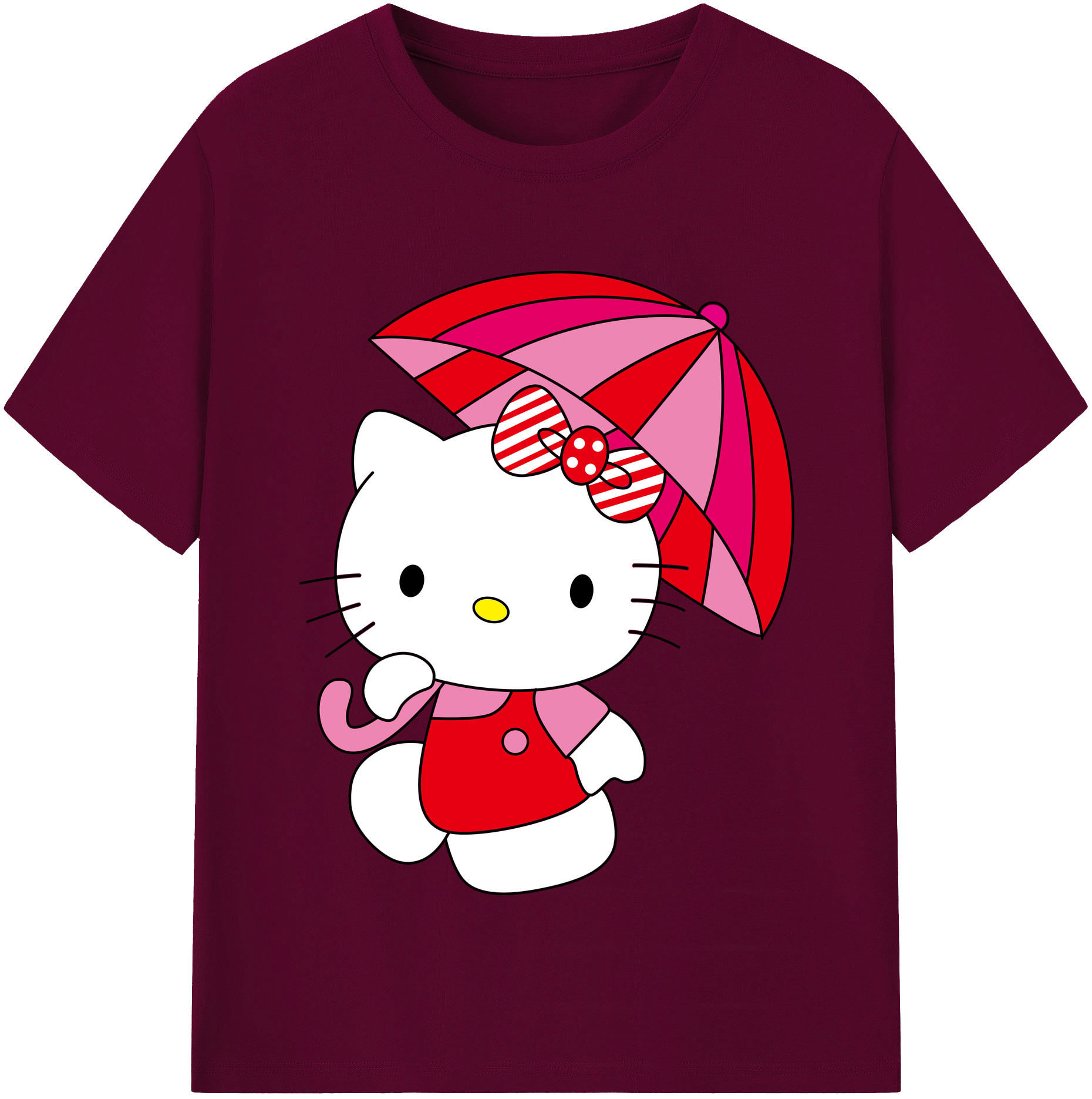 （画像用） Hello Kitty ハローキティ レディースカジュアルプリントTシャツ（綿100％）